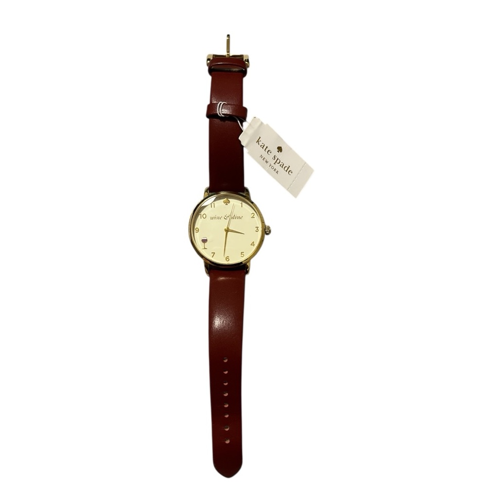 Kate Spade Metro Stainless Steel Leather Wine and Dine Watch - Picture 4 of 5